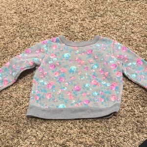 Garanimals Gray Sweatshirt with Pink and Blue Floral Design